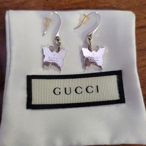 Gucci Butterfly Dangle Earrings with Original Box and Papers